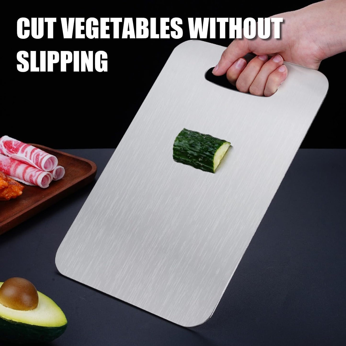 Titanium Cutting Board - 2025 New Upgrade 100% Pure Titanium Cutting Boards for Kitchen Double Sided Titanware Cutting Board,Hygiene Durable Dishwasher Safe Chopping Board,1PC