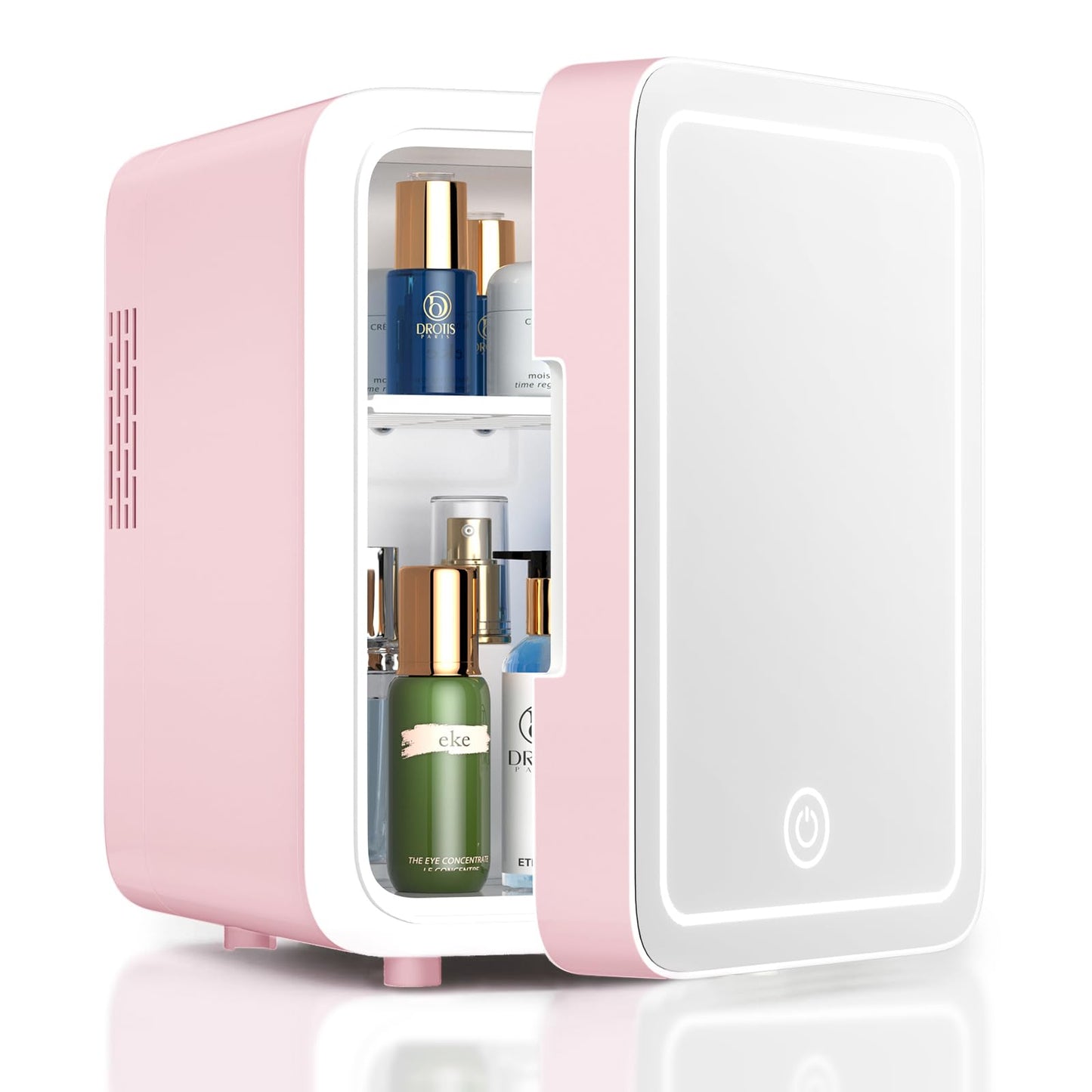 CUTIEWORLD Skincare Fridge With Dimmable LED Light Mirror
