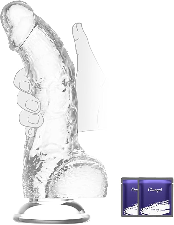 SOARE Realistic Transparent Dildo 6.7 in with Suction Cup