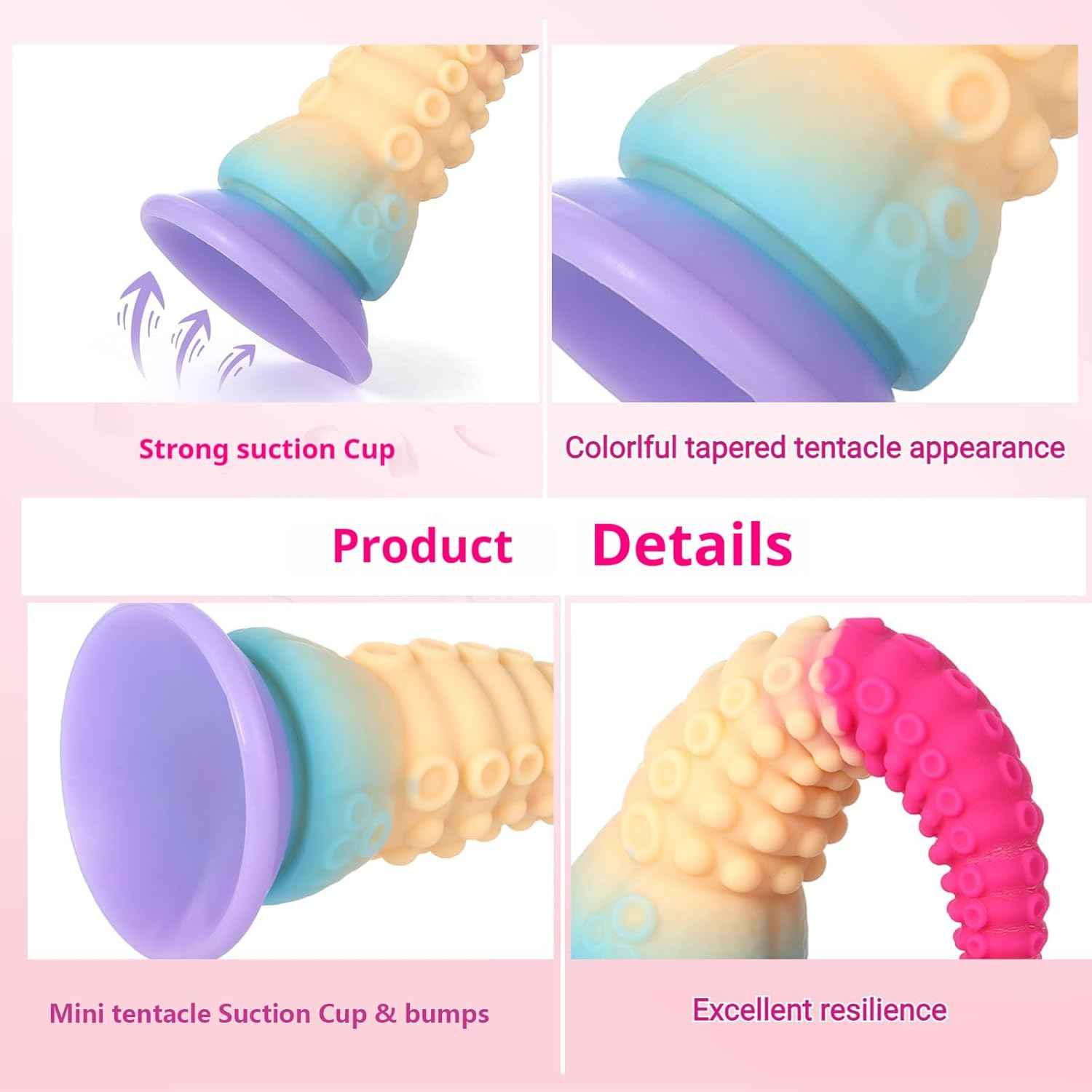 SWEETLORY Fantasy Tentacle Dildo 9in Liquid Silicone Suction Cup