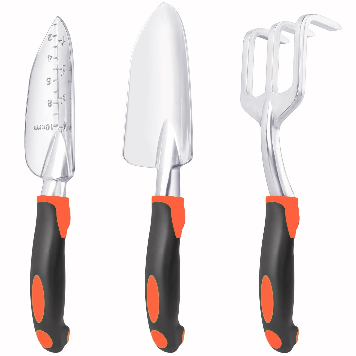 Garden Tools Set, 3 Pack Heavy Duty Gardening Tools Set Include Garden Shovel, Transplant Trowel and Hand Rake