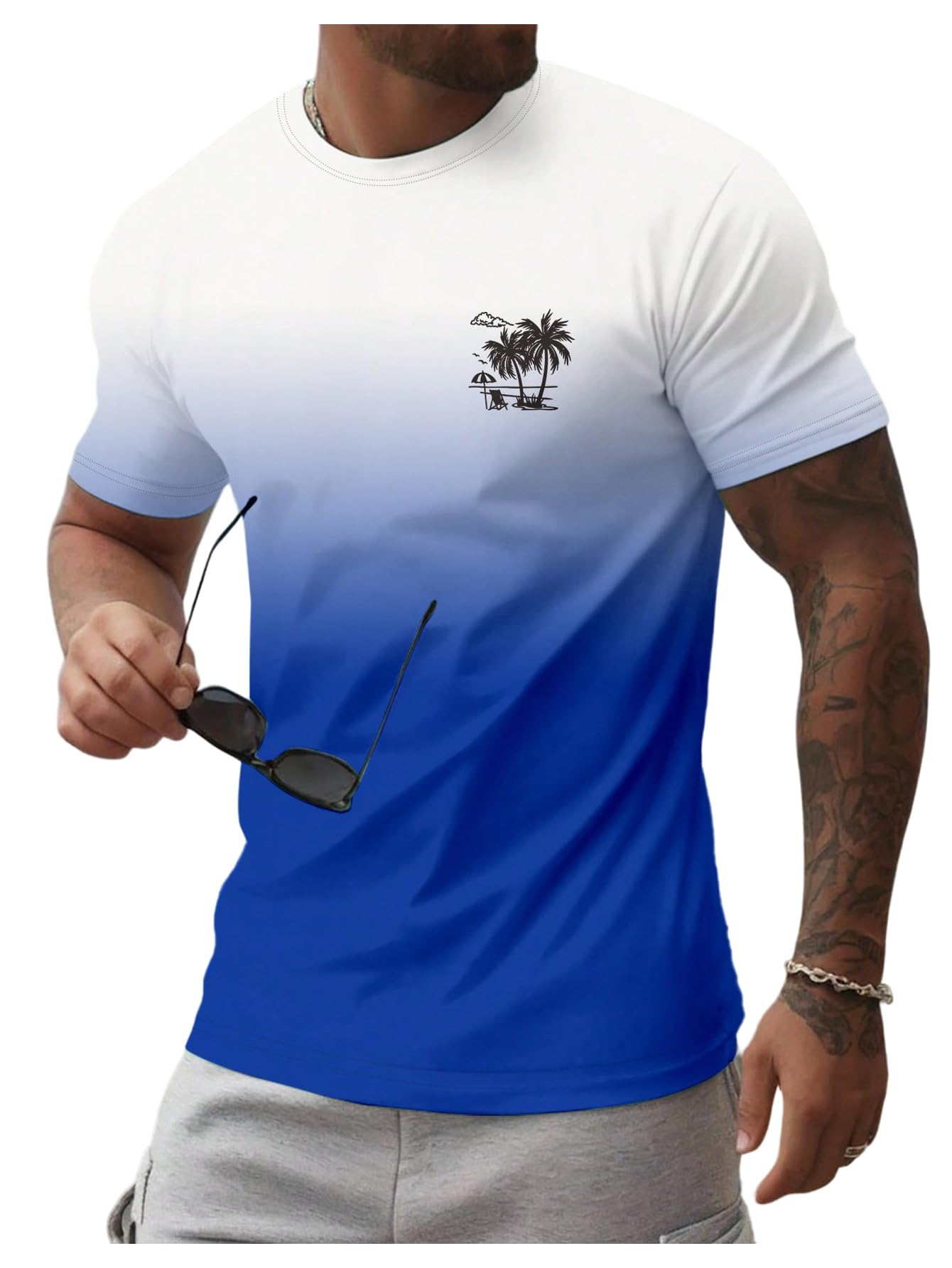 SOLY HUX Men's Short Sleeve Graphic Tees Summer Crewneck Top Shirt Beach Vacation T-Shirts