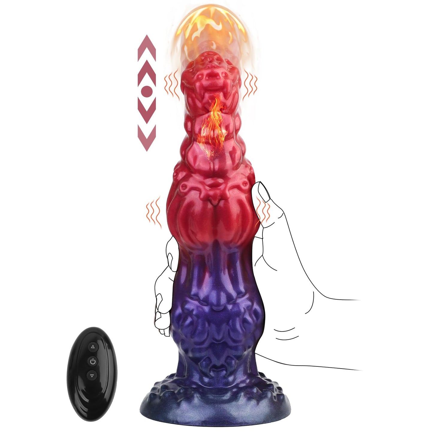 Thrusting Dildo Monster Huge Dildo Vibrator, Adult Sex Toys for Women with Strong Suction Cup, Remote Control Heated Anal G Spot Dildo
