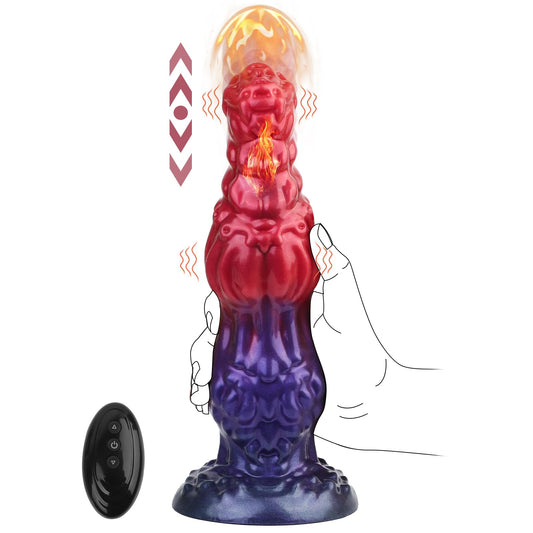 Thrusting Dildo Monster Huge Dildo Vibrator, Adult Sex Toys for Women with Strong Suction Cup, Remote Control Heated Anal G Spot Dildo
