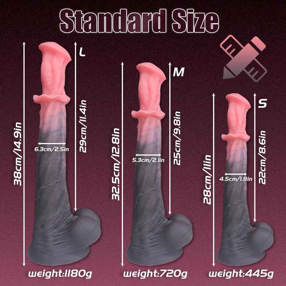 KSOCOEY 21.2" Giant Long Realistic Horse Dildo Monster Fantasy Animal Huge Knotted Anal Dildos with Petal Knot Large Suction Cup G Spot Butt Plug Adult Sex Toys & Games for Gay Men Women