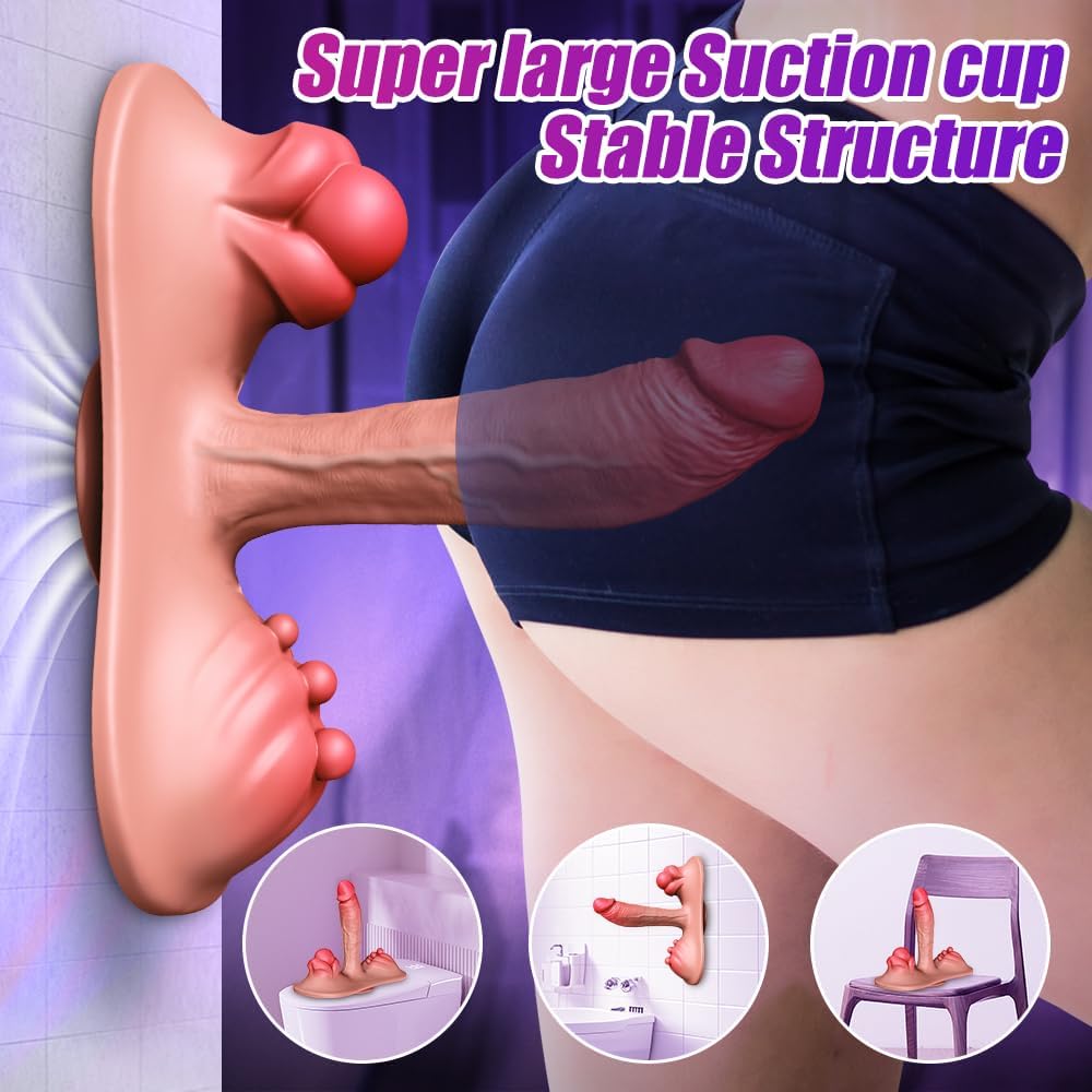 Sit and Ride Dildo Vibrator - Women Sex Toys with 10 Thrusting & Vibrating Modes and Intelligent Heating, Remote Control Thrusting Dildo for Clit Anal G Spot Triple Stimulation Adult Sex Toy Couples