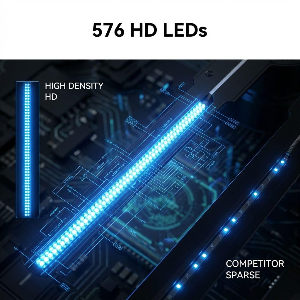 Yoldsud 3D Hologram Fan 20 Inch WiFi Holographic Projector Advertising Display - 576 HD LEDs High Resolution - App PC Control, Bluetooth Audio - 1500 Video Library for Business Store Holiday Events