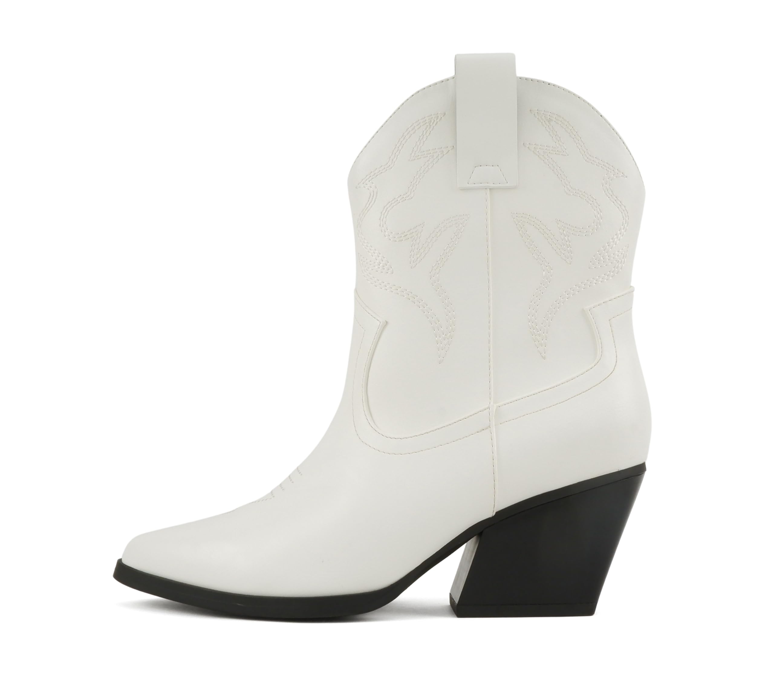 Soda “BLAZING” ~ Women Western Bootie Pointe Toe with Low Heel (Wide Fit Available)