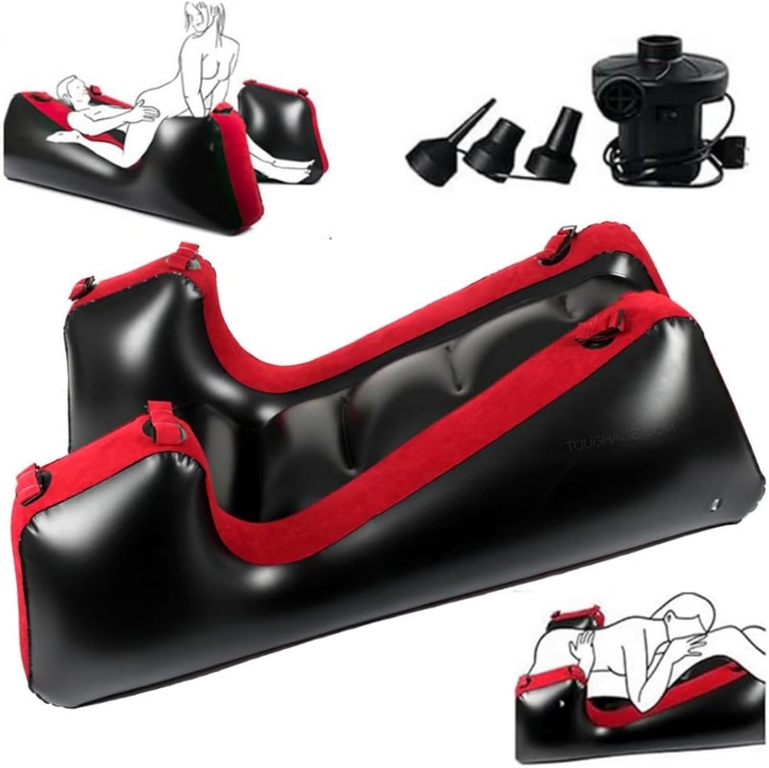 RNPFOR Inflatable Sex Sofa with Restraint Straps for Couples