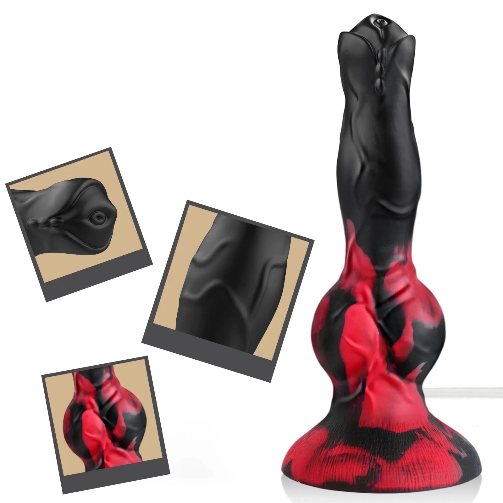 Squirting Monster Dildo Sex Toys, 8.3'' Silicone Ejaculating Fantasy Dildo Soft with 2 Knots, Beginners Dog Cumming Dildos with Suction Cup for G Spot Anal, Adult Sex Toy for Women Men