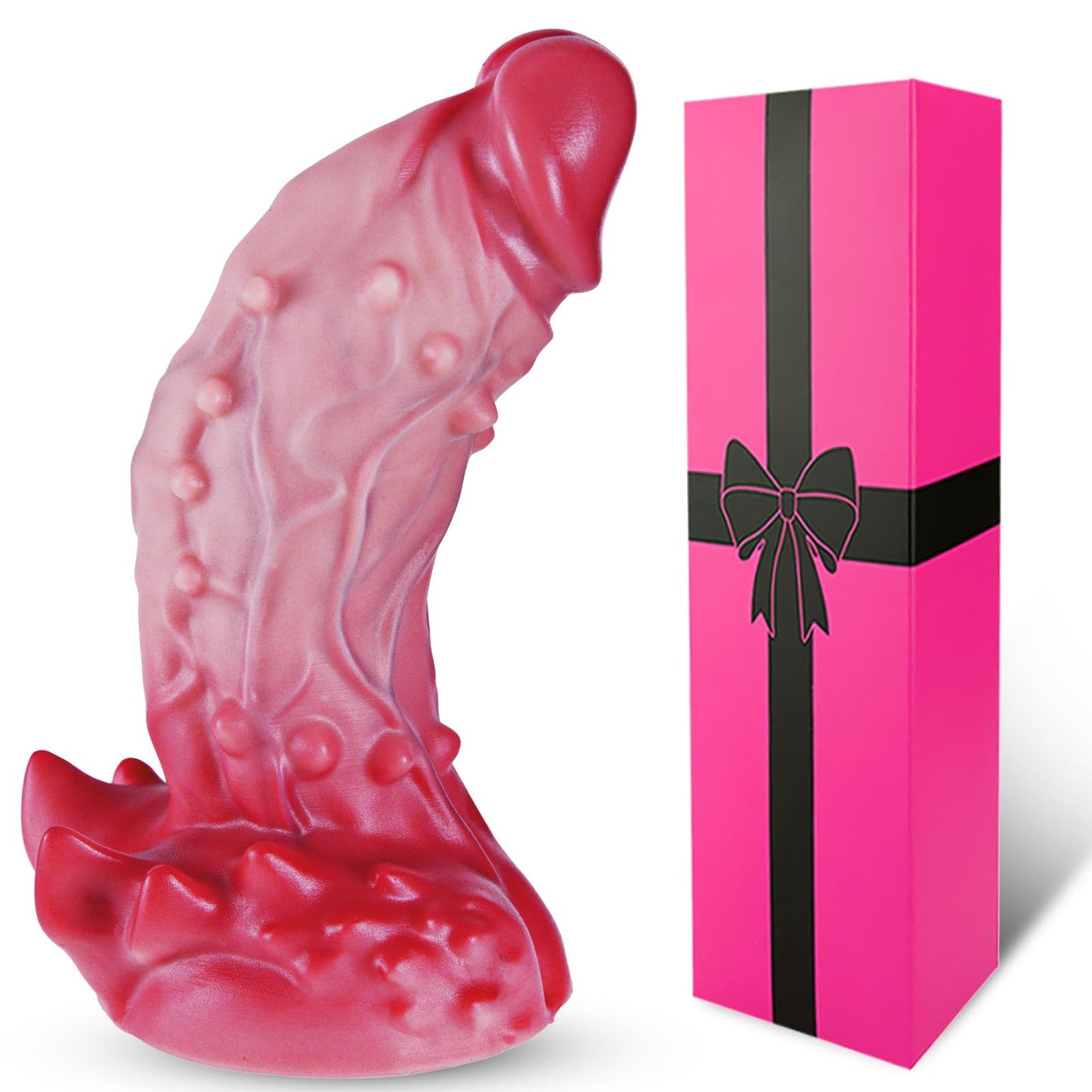 Soft Silicone Realistic Small Short Thick Dildo for Women Men, 6.4 Inch Curved Fantasy Monster Dildo