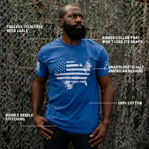 Grunt Style American Acid - USA Flag Graphic Tee, Patriotic Shirt - Men's Short Sleeve T-Shirt