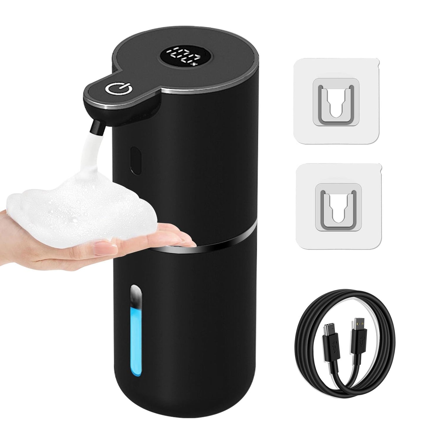 OHIFAST Automatic Soap Dispenser Touchless, USB Rechargeable Smart Hand Soap Dispenser, 6-Level Adjustable, 12.8oz/380mL Wall Mounted for Bathroom Kitchen Dish Soap