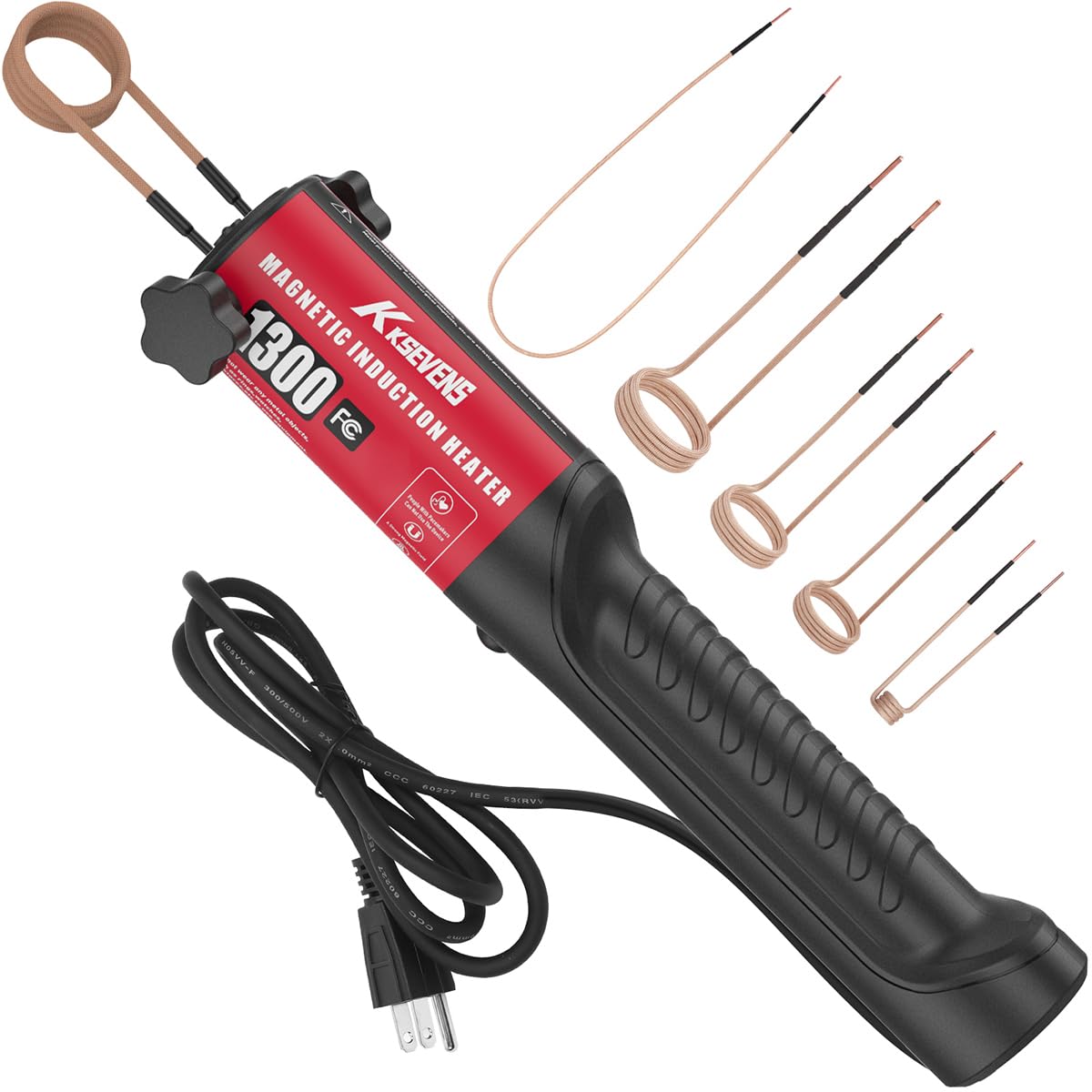 Induction Heater 1300W 110V Bolt Removal,Handheld Magnetic Induction Heater Tool with 5 Coils for Rusty Screw Removing