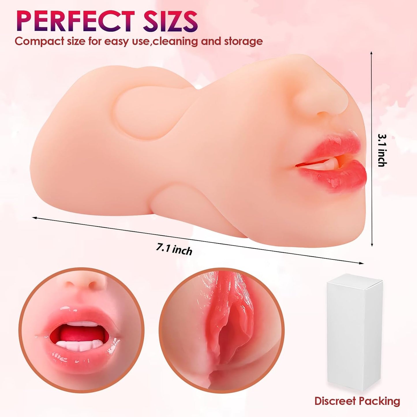 3 in 1 Pocket Pussy Male Masturbator with Mouth, Sex Doll with 3D Realistic Textured Real Oral Vagina and Tight Anus, Masturbation Blowjob Stroker Adult Sex Toys for Men Pleasure