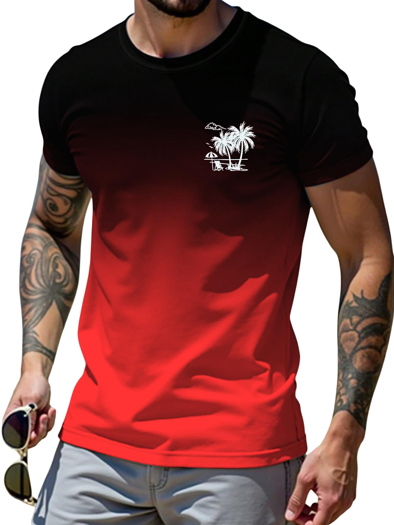 SOLY HUX Men's Short Sleeve Graphic Tees Summer Crewneck Top Shirt Beach Vacation T-Shirts