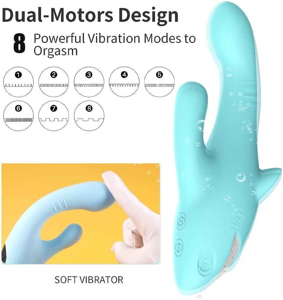 duubee Rabbit Ears Rechargeable Personal Vibrator 8 Modes Blue