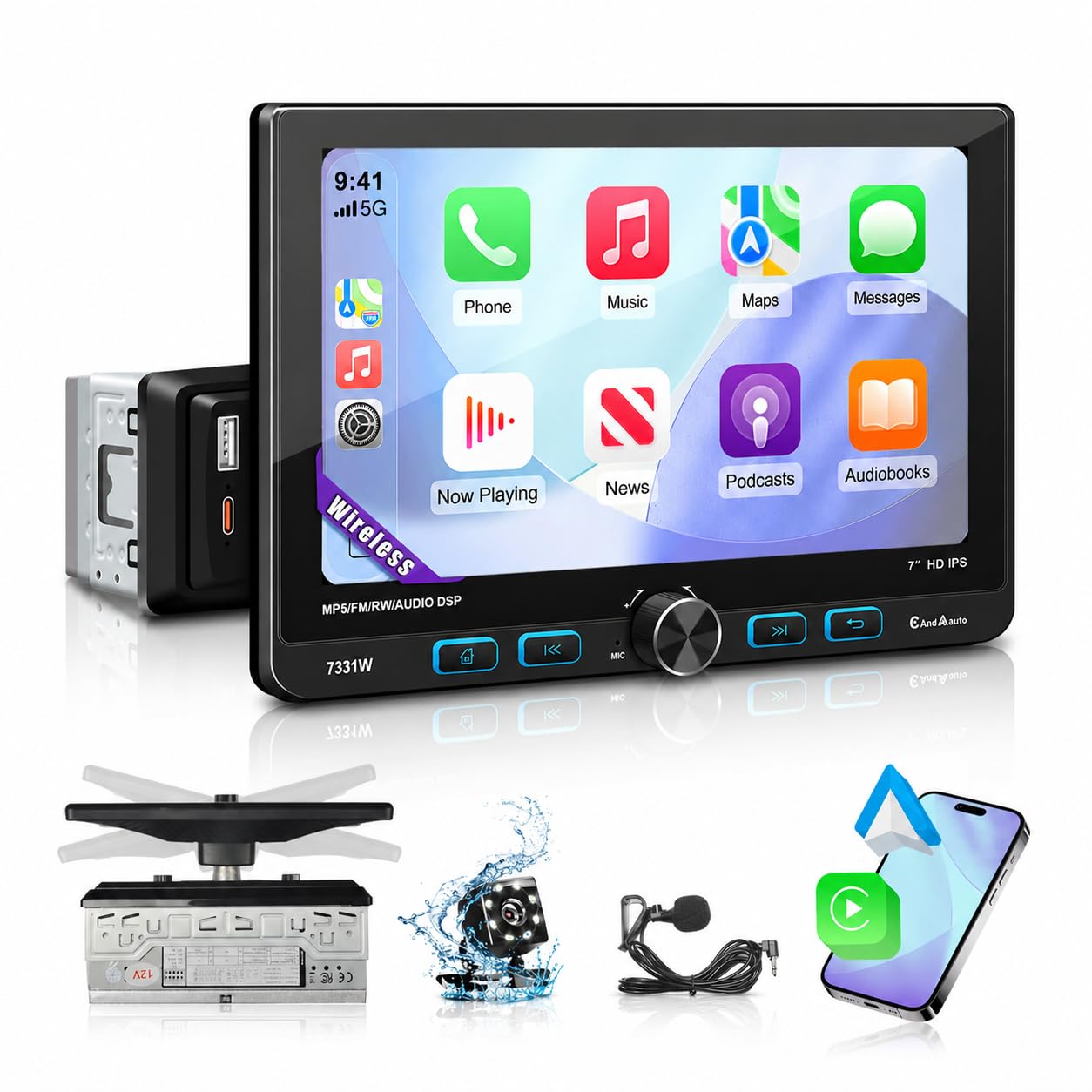 7inch Wireless Carplay Stereo