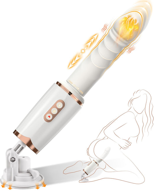 Sex Machine Thrusting Dildo Vibrator Adult Sex Toys for Women Men G Spot Clitoral Anal Play, Dildo Machine Rotatable Switch 7 Vibrating Thrust Modes Smart Heating Big Suction Cup Anal Toys for Couple