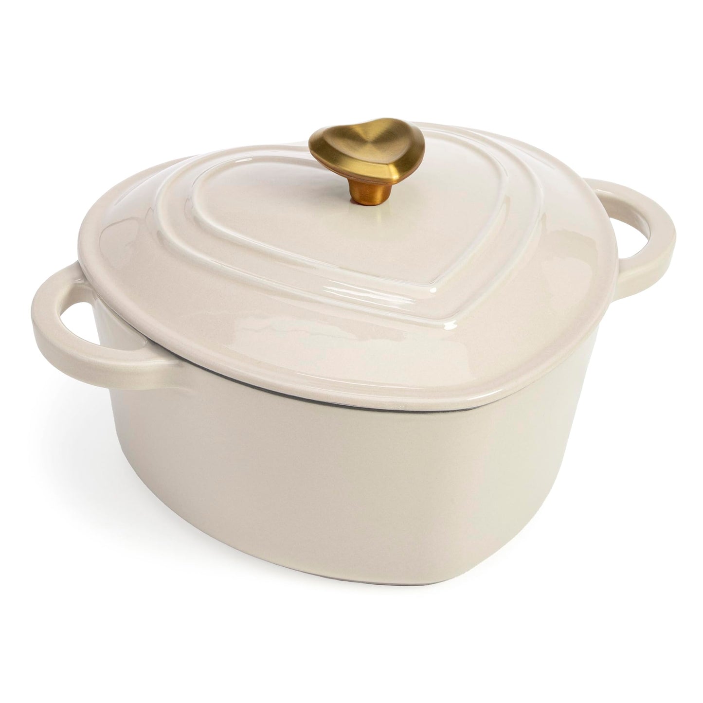 Paris Hilton Enameled Cast Iron Dutch Oven Heart-Shaped Pot with Lid