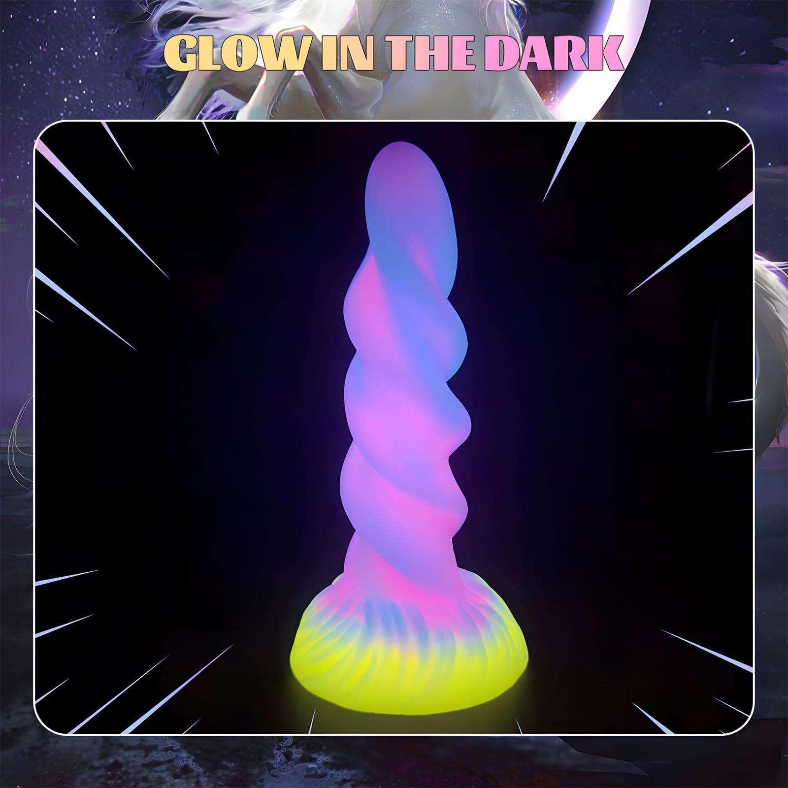 8.3" Realistic Dildo Dragon Monster Alien Glow in Dark Dildo for G-Spot/P-Spot Creature Cocks Anal Dilator Stimulation | Adult Sex Toys Wedding Gift for Women Men (8.3IN)