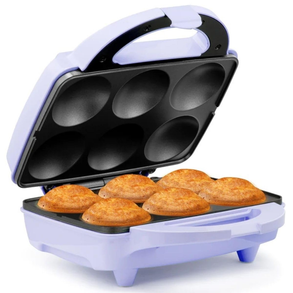 Holstein Housewares - Non-Stick Cupcake Maker, Teal - Makes 6 Cupcakes, Muffins, Cinnamon Buns, and more for Birthdays, Holidays, Bake Sales or Special Occasions