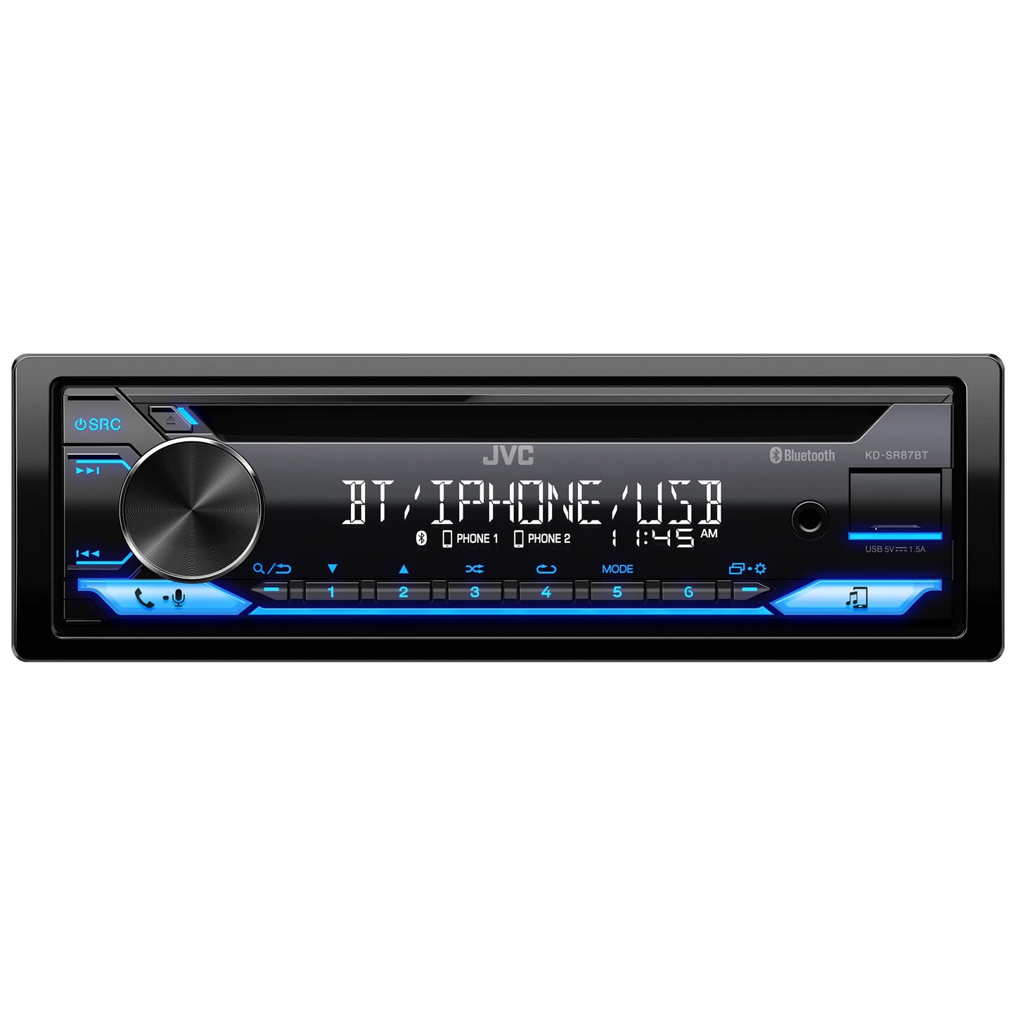 JVC Single DIN Car Stereo Receiver