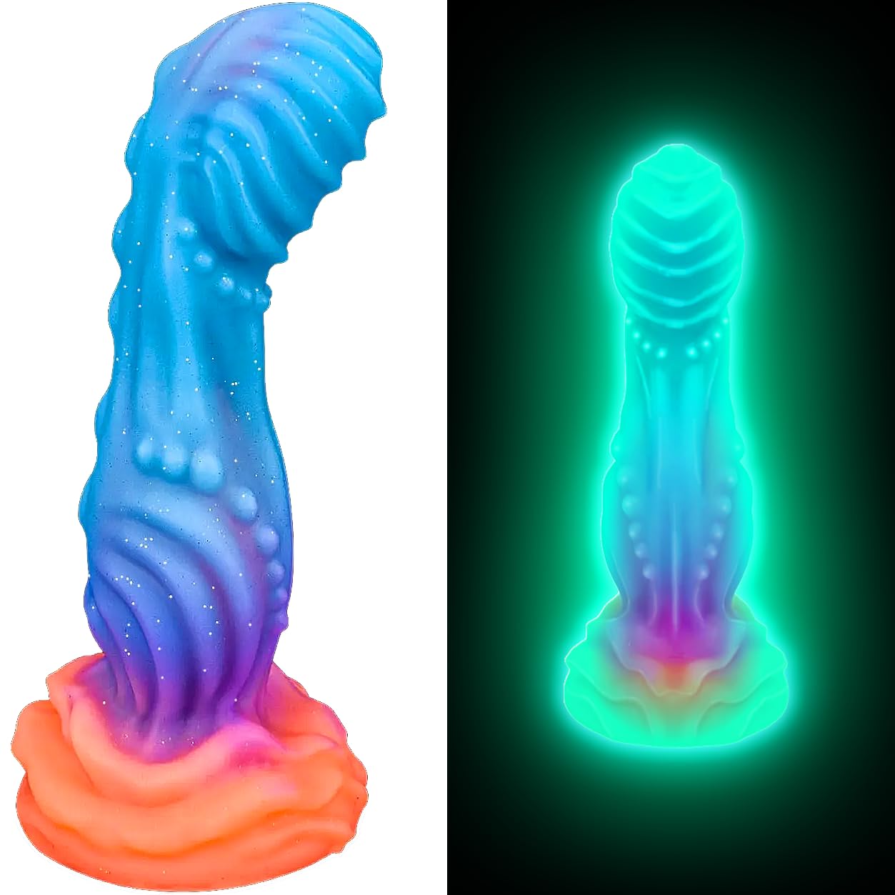 Fantasy Monster Dildo with Balls U & G-spot Dragon Dildo with Suction Cup, Long Anal Plug Adult Sex Toys & Games for Women Men Couples
