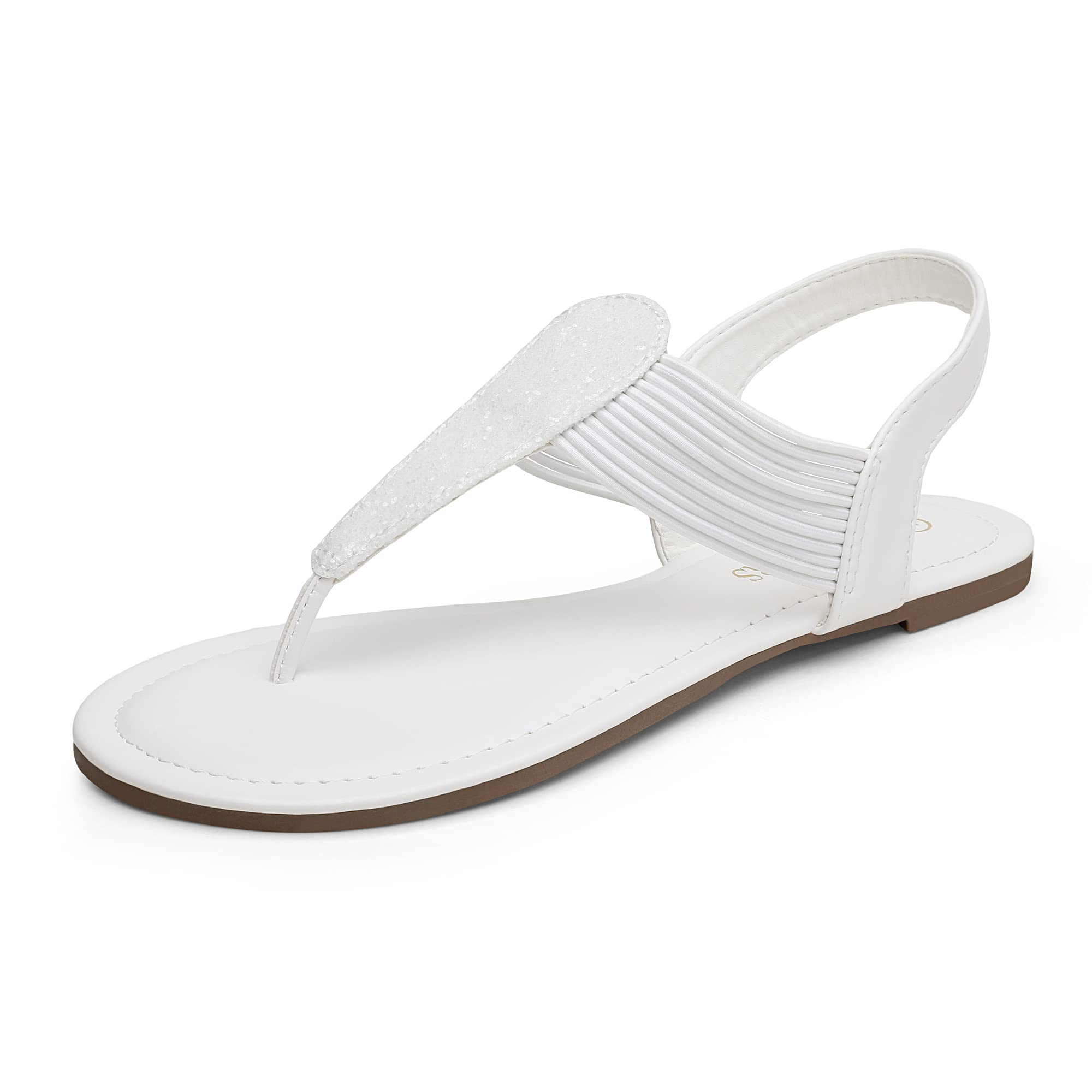 DREAM PAIRS Women's Elastic Strappy String Thong Ankle Strap Summer Gladiator Sandals