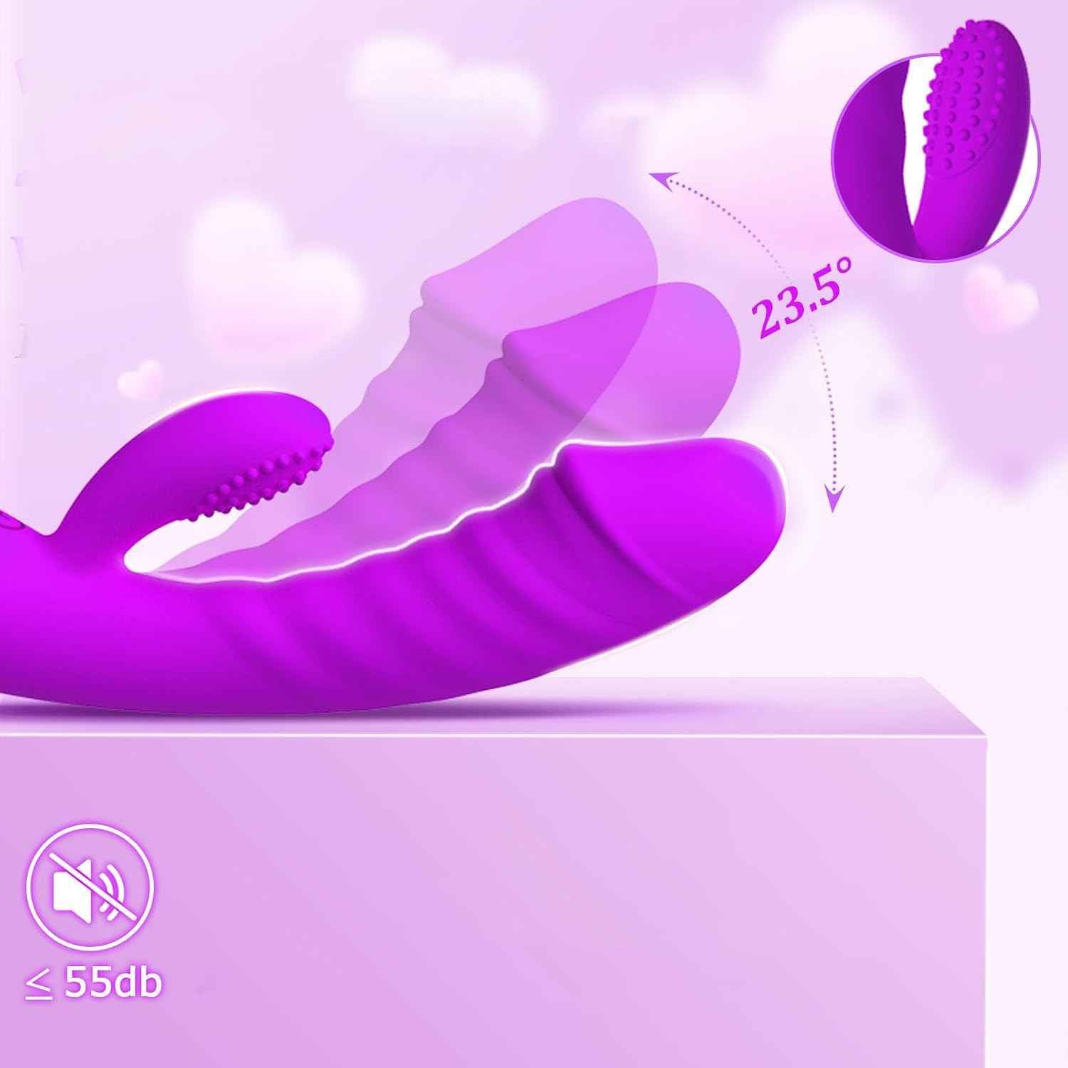 VIBBRTE Silicone Thrusting Pleasure Toy 10 Modes Waterproof Purple