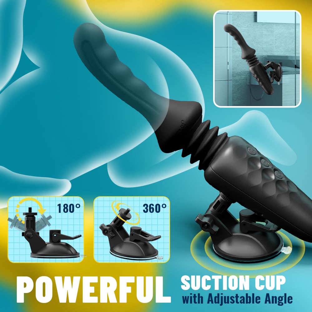 Thrusting Dildo Vibrator Sex Machine-7 Vibration&5 Thrusting Modes with 22° Curved Design for G Spot Clitoral Anal Stimulation, Rotatable Vibrating Realistic Dildo Adult Sex Toy for Female Men Couples