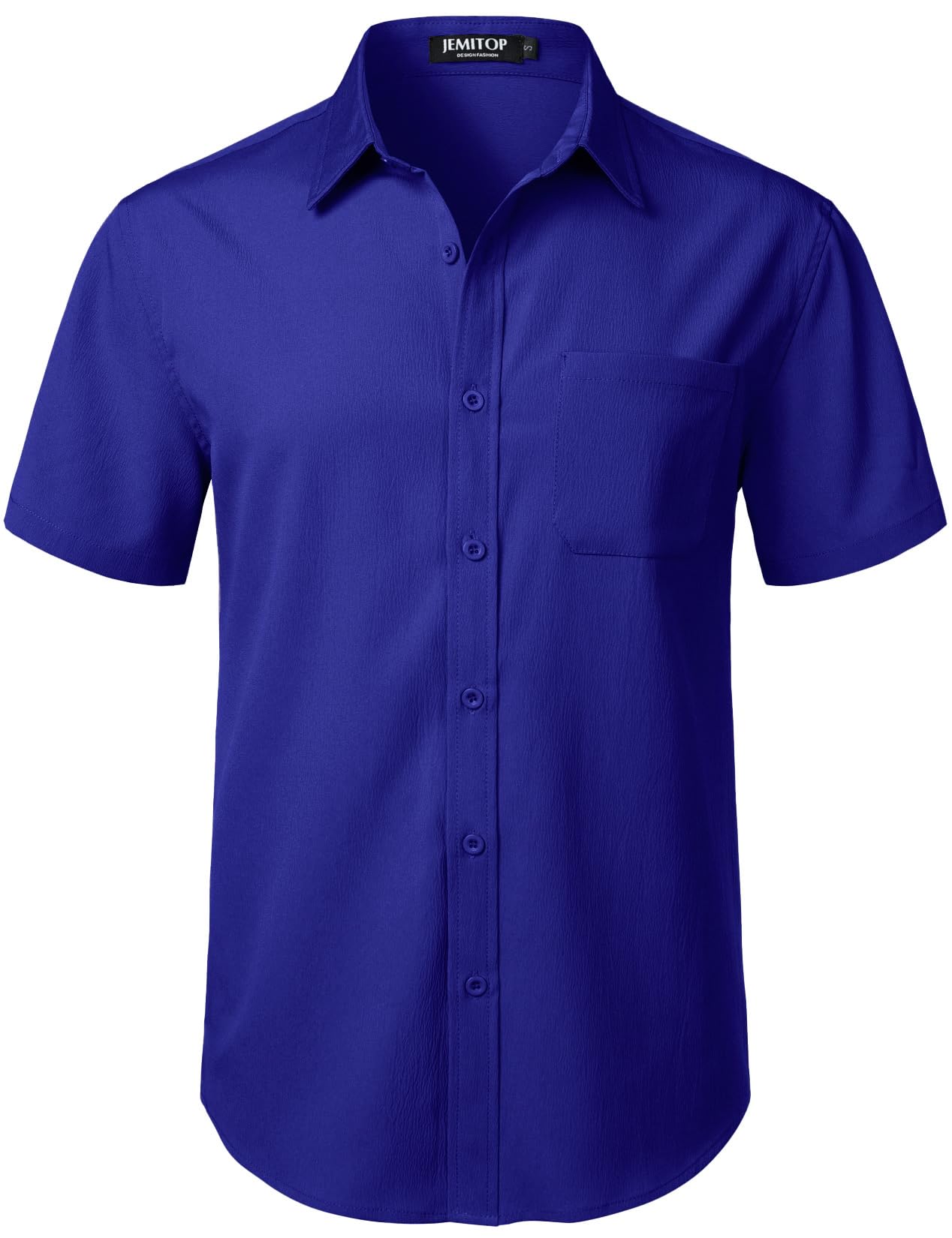 JEMITOP Men's Stretch Wrinkle Free Short Sleeve Texture Shirt Lightweight Summer Button Down Shirts for Beach Vacation