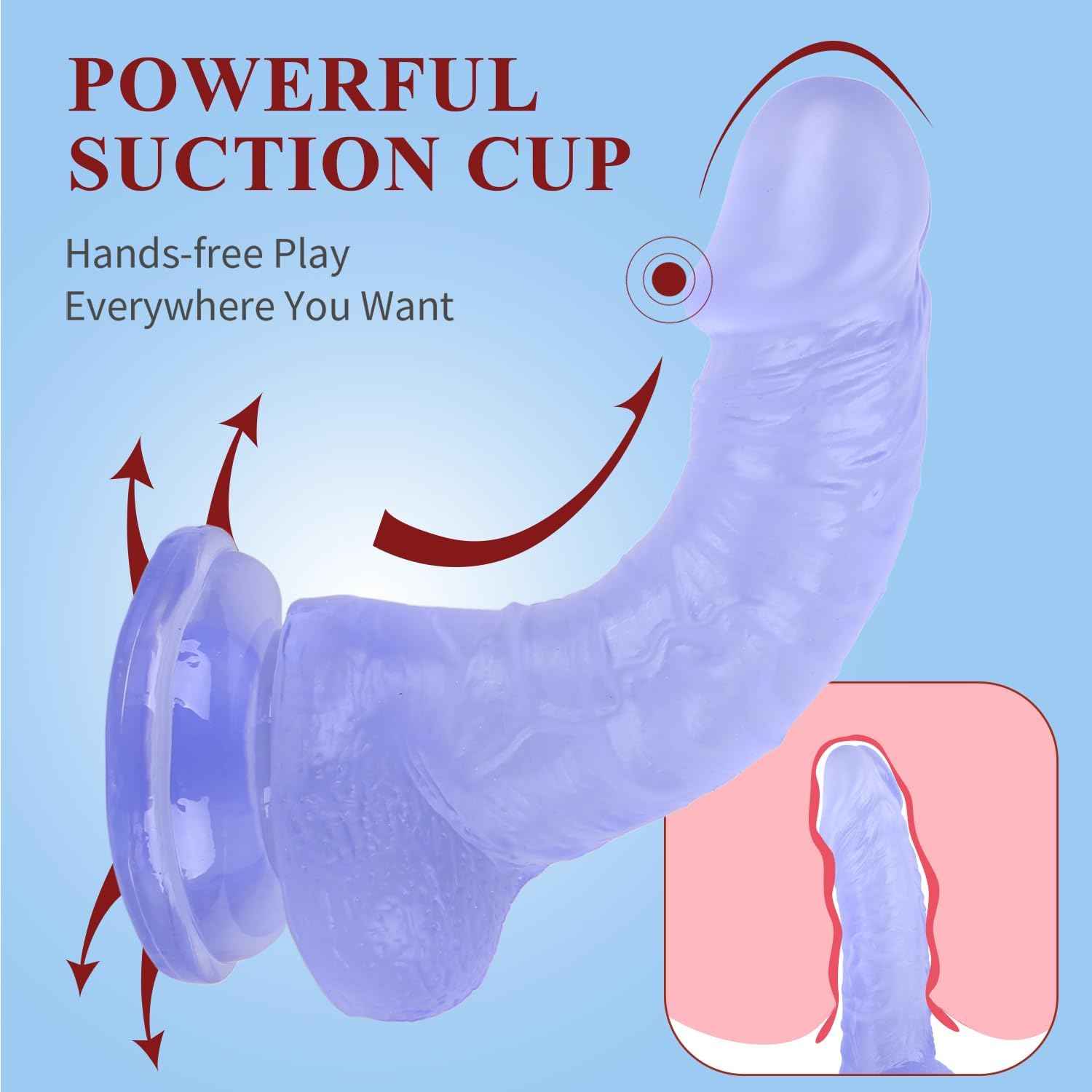 LYLUGHT 7 Inch Realistic Dildo with Strong Suction Cup