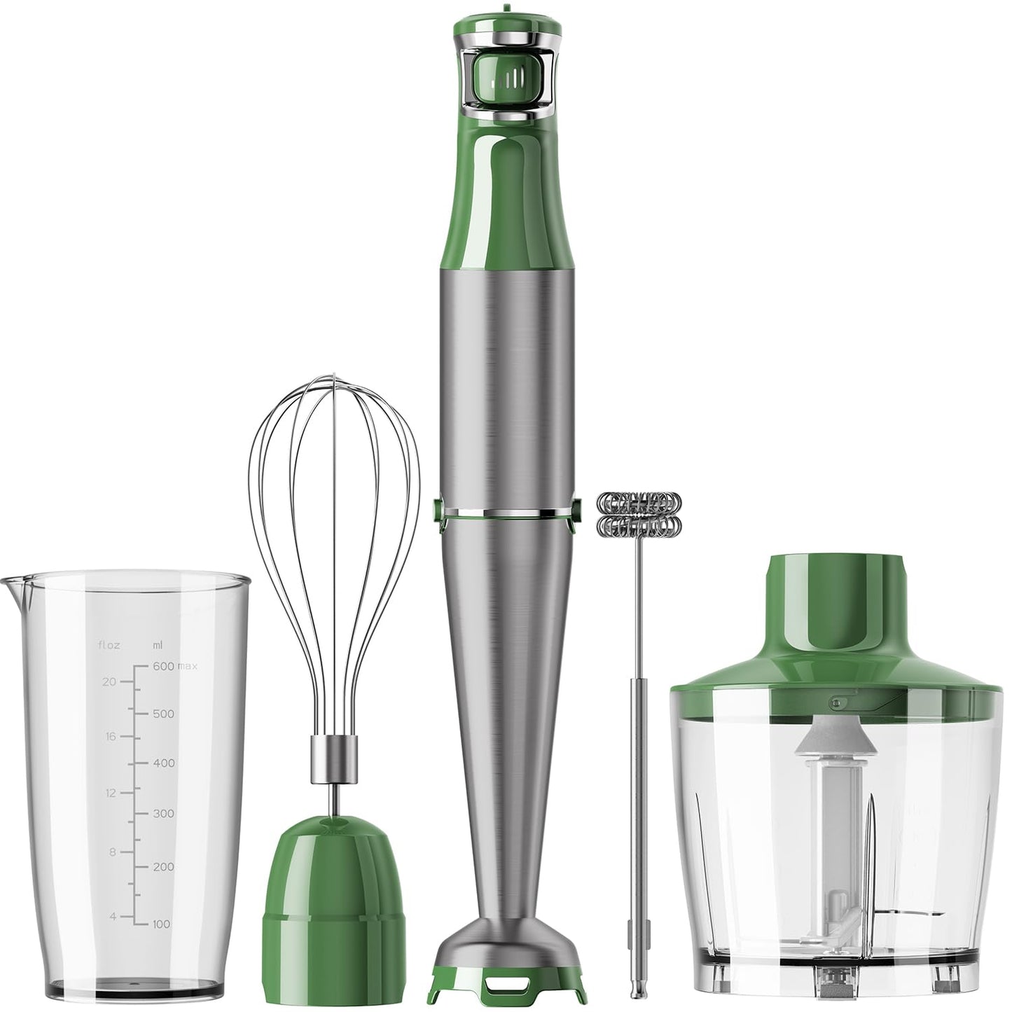 Turelar Immersion Blender Handheld Corded Hand Blenders Set 1100W, Trigger Variable Speed 5 in 1 Stick Emulsifier with Chopper, Whisk and Frother for Soup, Baby Food and Smoothies