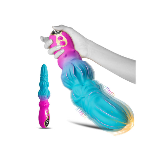 Monster Dildo Vibrating Knot Dildo - LED Display Fantasy Dildos Silicone G Spot Vibrator with 9 Powerful Vibrations, Clitoris Stimulator for Solo Couples Pleasure, Adult Toys for Anal Vagina