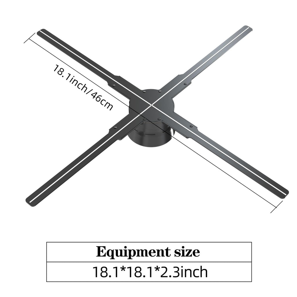 3Dhologramfan Projector HD LED Holographic Christmas Tree Advertising Display with Remote Bluetooth WiFi,1500 Video Library for Business,Bar,Halloween