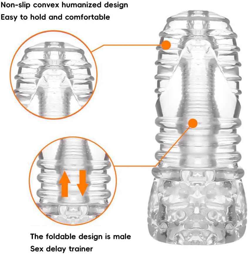 Dual Entrances Male Masturbator Sex Toys for Adult Male Masterburbater Pocket Pussy Penis Training Toy Bump Beads Stimulation Reusable Penis Blowjob Stoker Masturbator Cup for Men Discreet Package