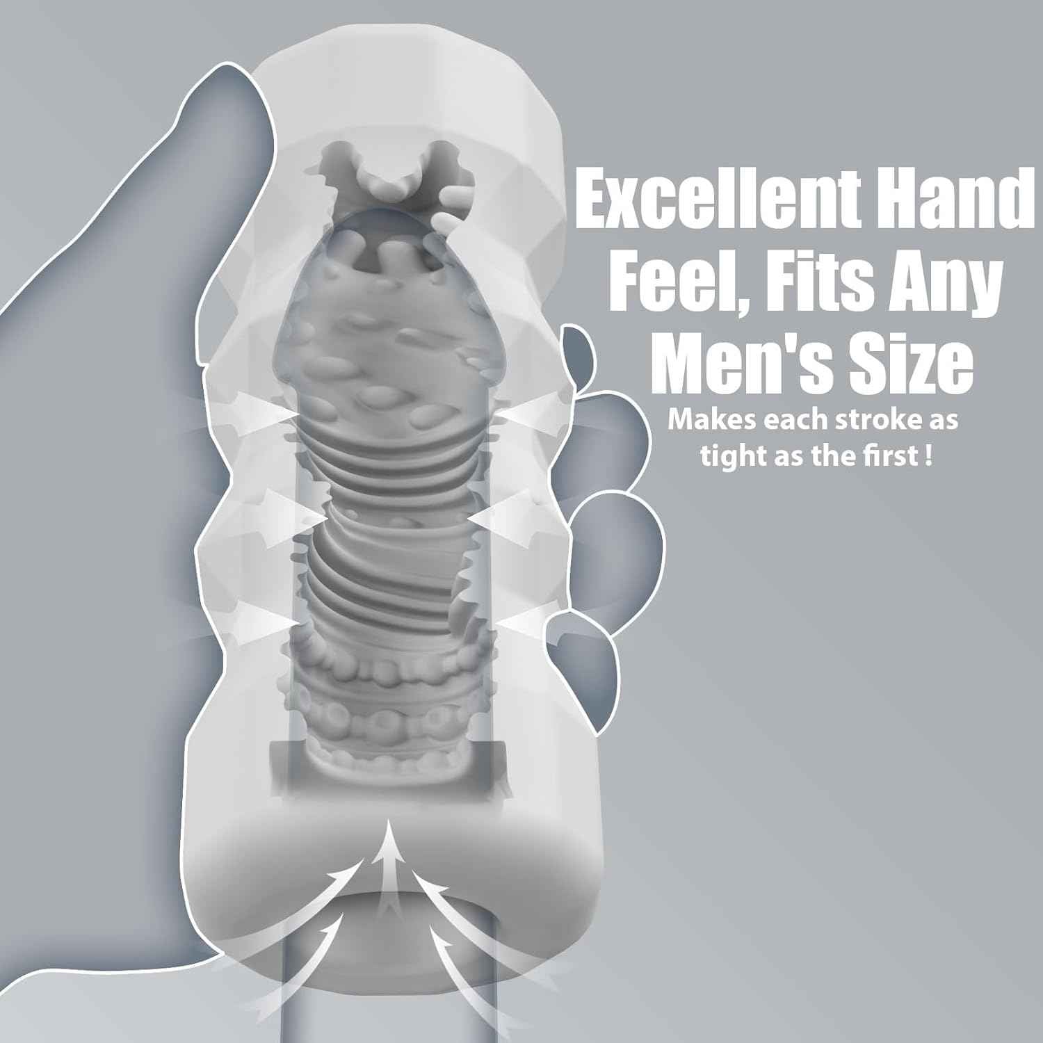 Male Masturbator Sex Toys - Pocket Pussy Stroker, TPE Male Masturbation Sleeve with 3D Textured, Penis Training Blowjob Sex Toy for Men with Storage Box