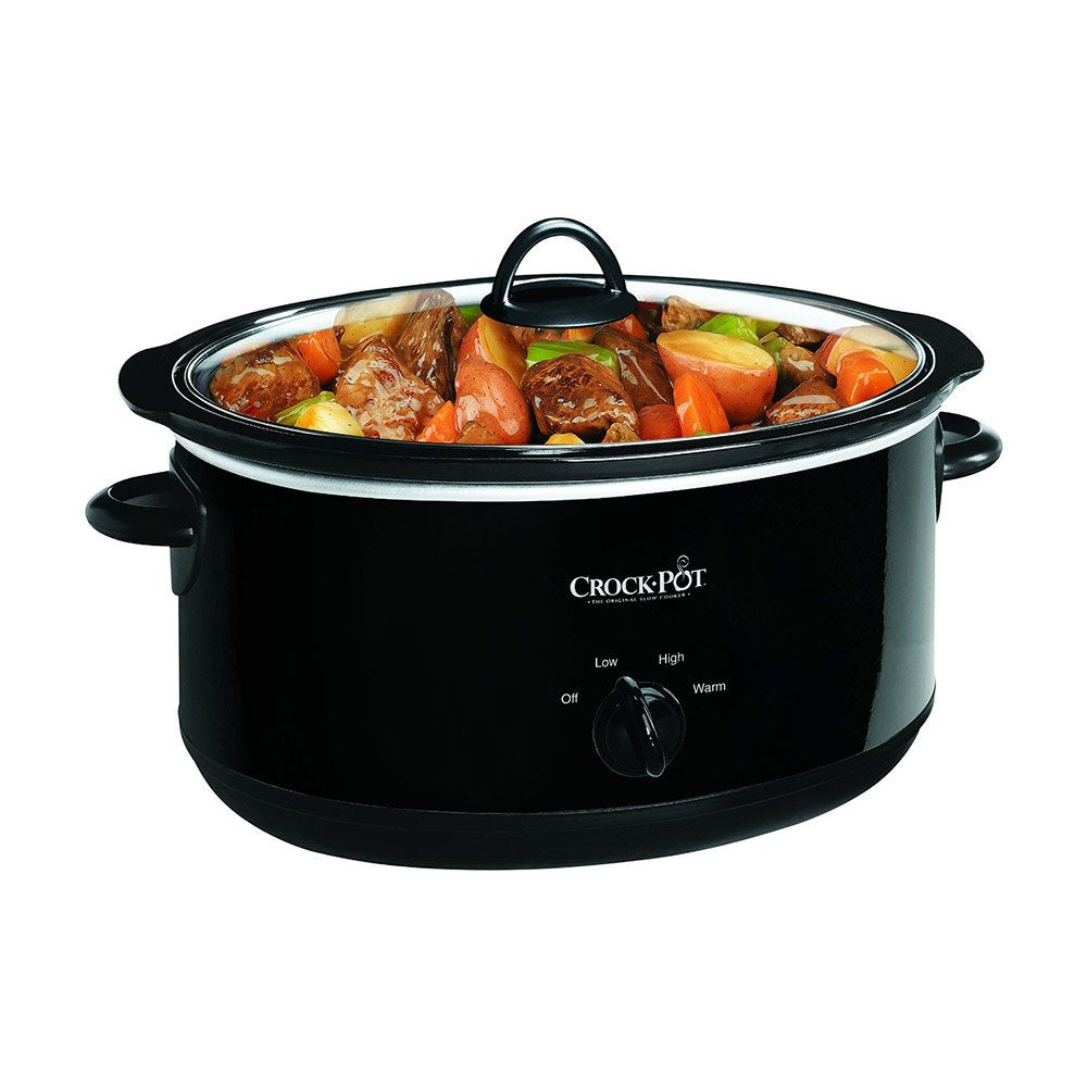 Crock-Pot Small 2.5 Quart Casserole Slow Cooker in White/Blue, Enjoy Eye-Catching Quick Meals, Durable and Compact