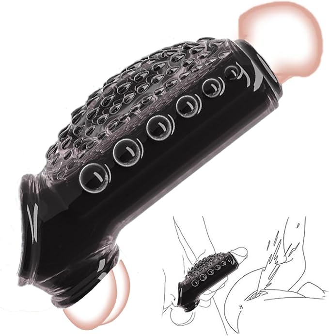 Penis Sleeve Penis Pump Mens Sex Toys, Cockring Sleeve Penis Ring Extender for Male Sex Toys with Ball Stretcher, Fantasy Monster Wolf Dildo Sleeve Penis Exlarger Extension Adult Sex Toys for Couples
