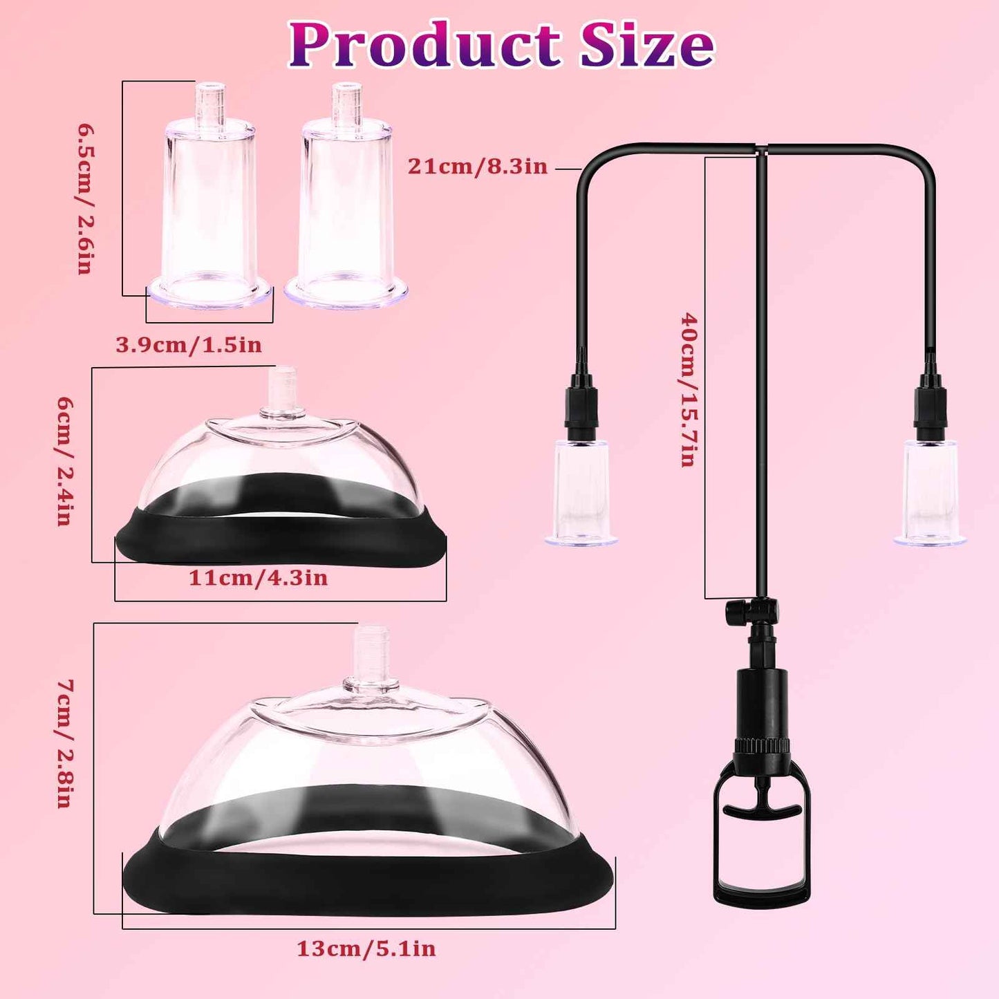 Pussy Pump Nipple Sucking Toys for Women - Female Vacuum Vagina Pump with 4 Cups & Clitoral Sucking for BDSM Pleasure