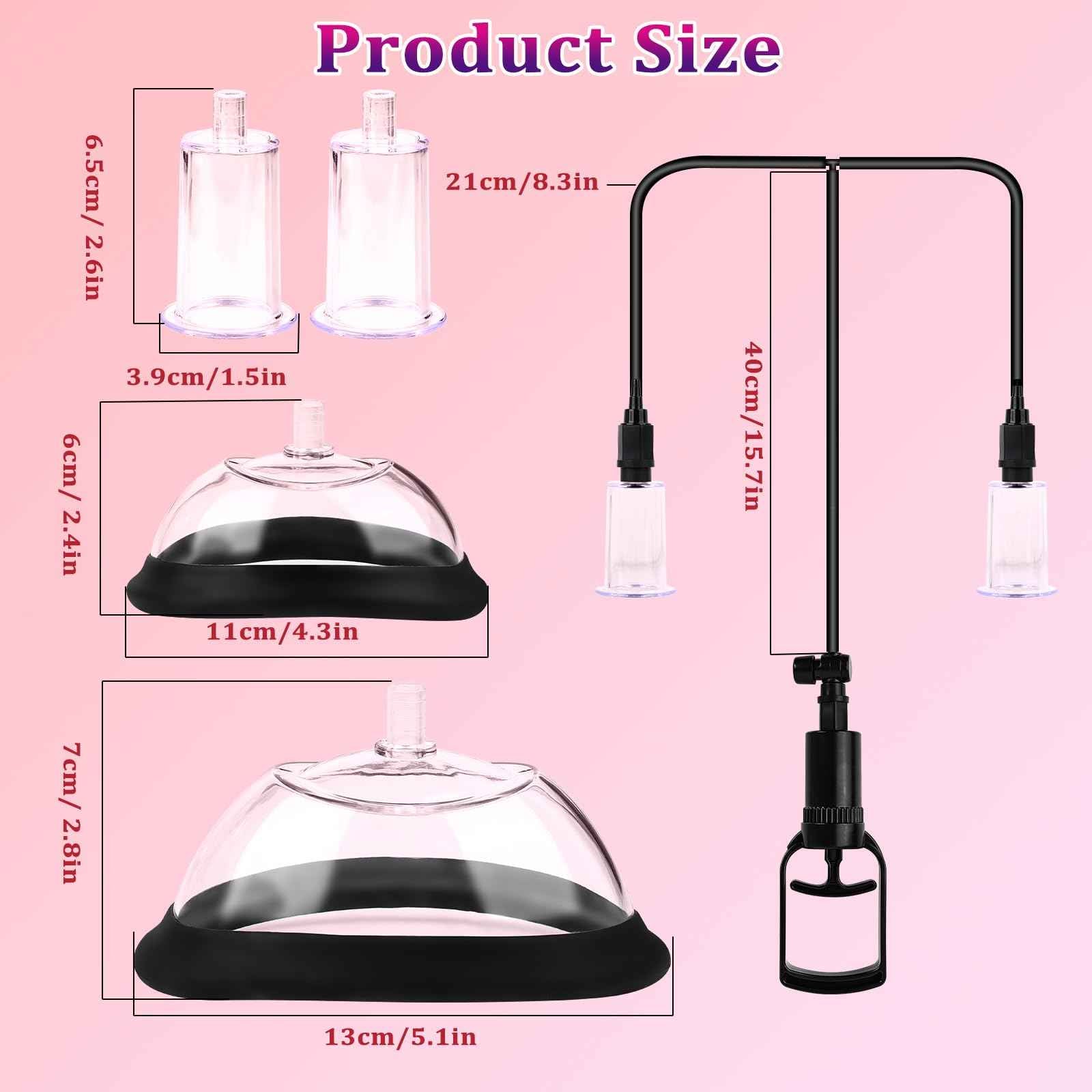 Pussy Pump Nipple Sucking Toys for Women - Female Vacuum Vagina Pump with 4 Cups & Clitoral Sucking for BDSM Pleasure