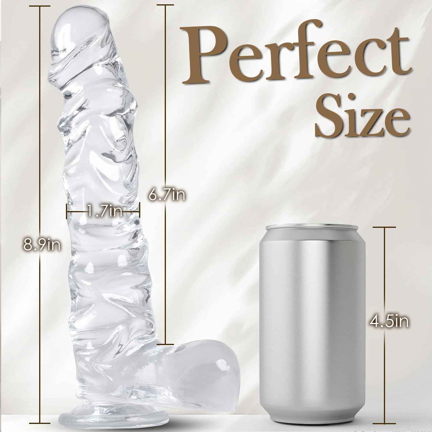 SASHENNA 8.9in Silicone Dildo Realistic Textured with Suction Cup