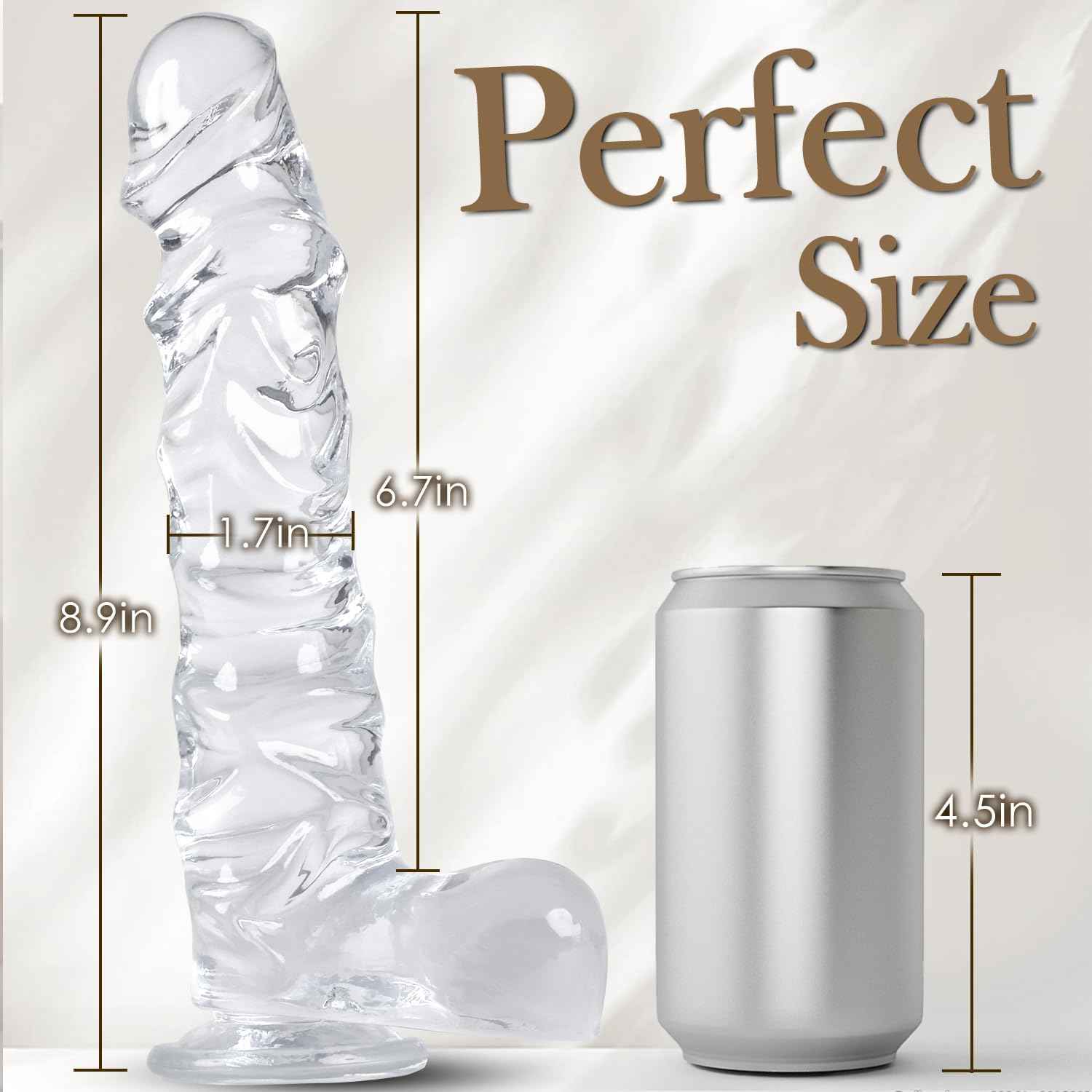 SASHENNA 8.9in Silicone Dildo Realistic Textured with Suction Cup
