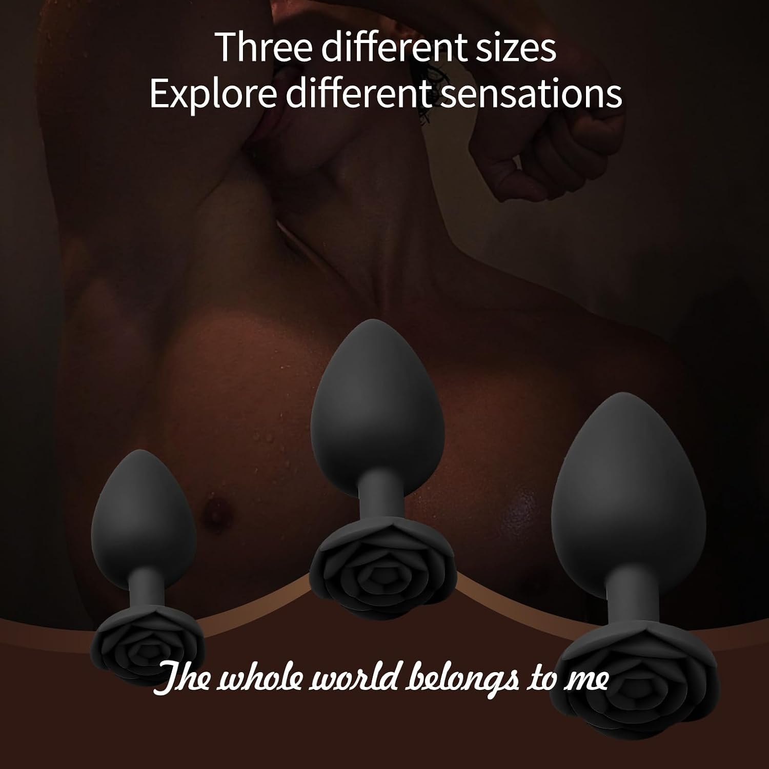 Anal Plug Rose Sex Toys,3PCS Silicone Butt Plugs Training Kit,Prostate Massager for Starter Beginner Men Women Couples(Black)