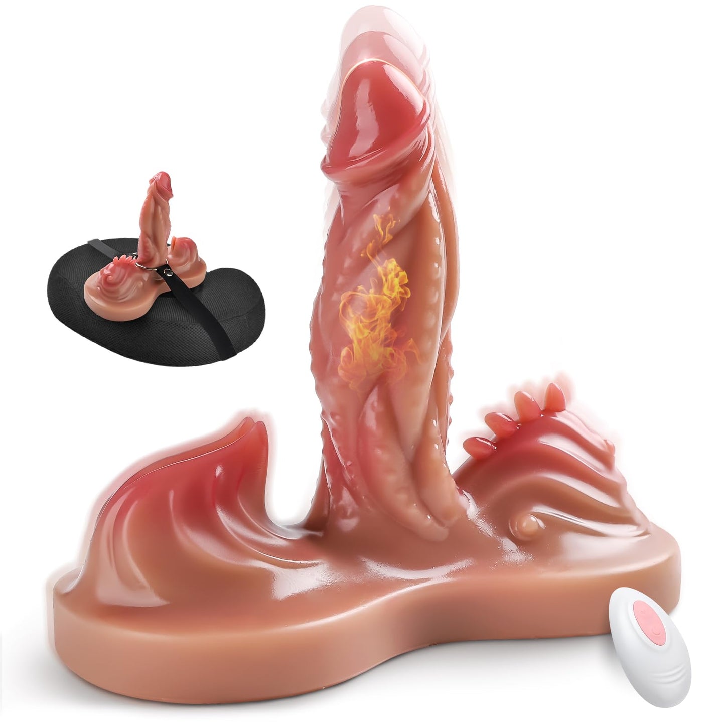 Sex Toys Thrusting Dildo Vibrator - Adult Toys for Women,Realistic Dildo Thrusting & Vibrating & Heating,Sit and Ride Thrusting Dildo Vibrator Strap on,Romote Control Adult Sex Toy for Women Couples