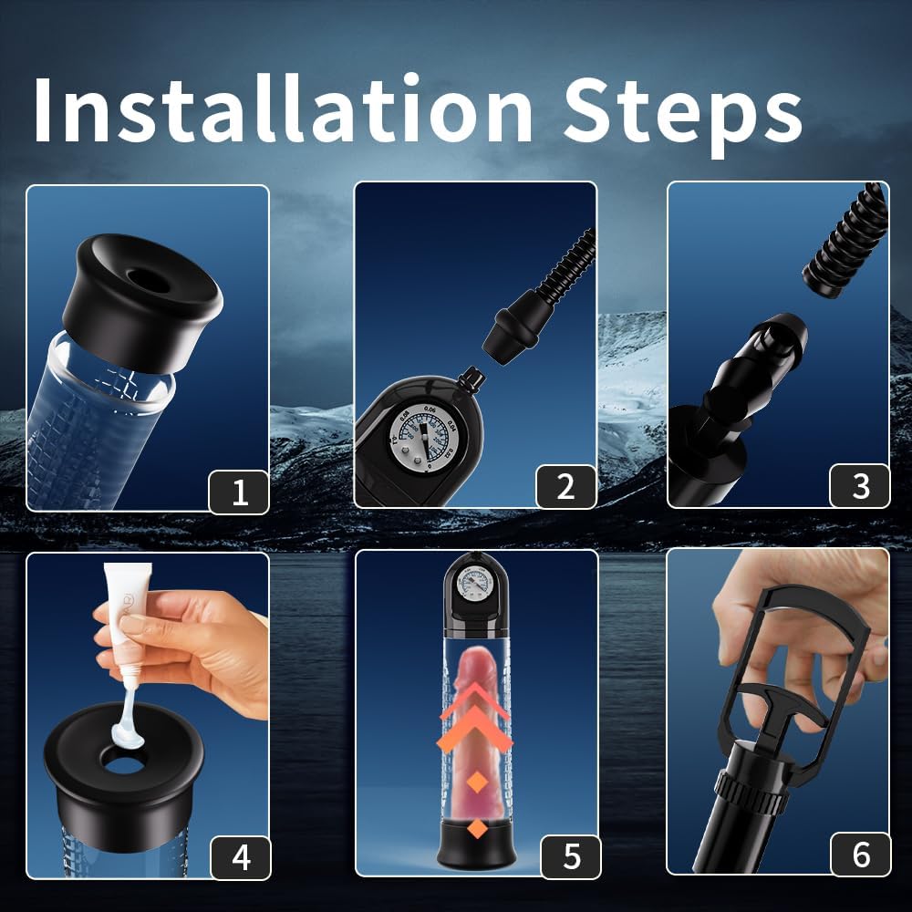 Penis Vacuum Pump, Manual Penis Enlargement Extension Pump air Pressure Device, Adult Male Sex Toy, Male Stronger Erection Couple Sex Toy Game