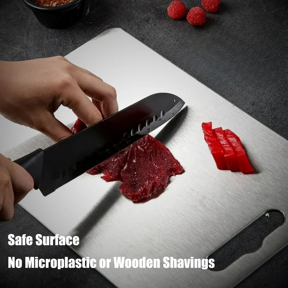 Titanium Cutting Board - 2025 New Upgrade 100% Pure Titanium Cutting Boards for Kitchen Double Sided Titanware Cutting Board,Hygiene Durable Dishwasher Safe Chopping Board,1PC