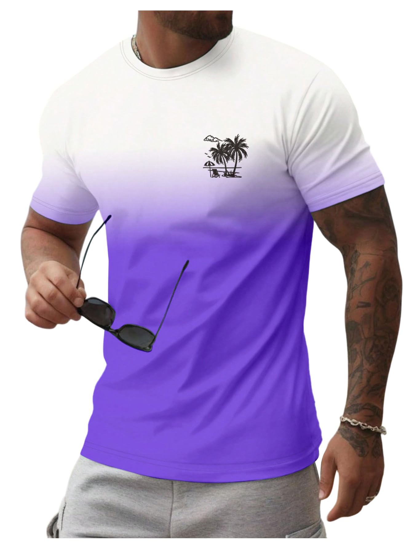 SOLY HUX Men's Short Sleeve Graphic Tees Summer Crewneck Top Shirt Beach Vacation T-Shirts