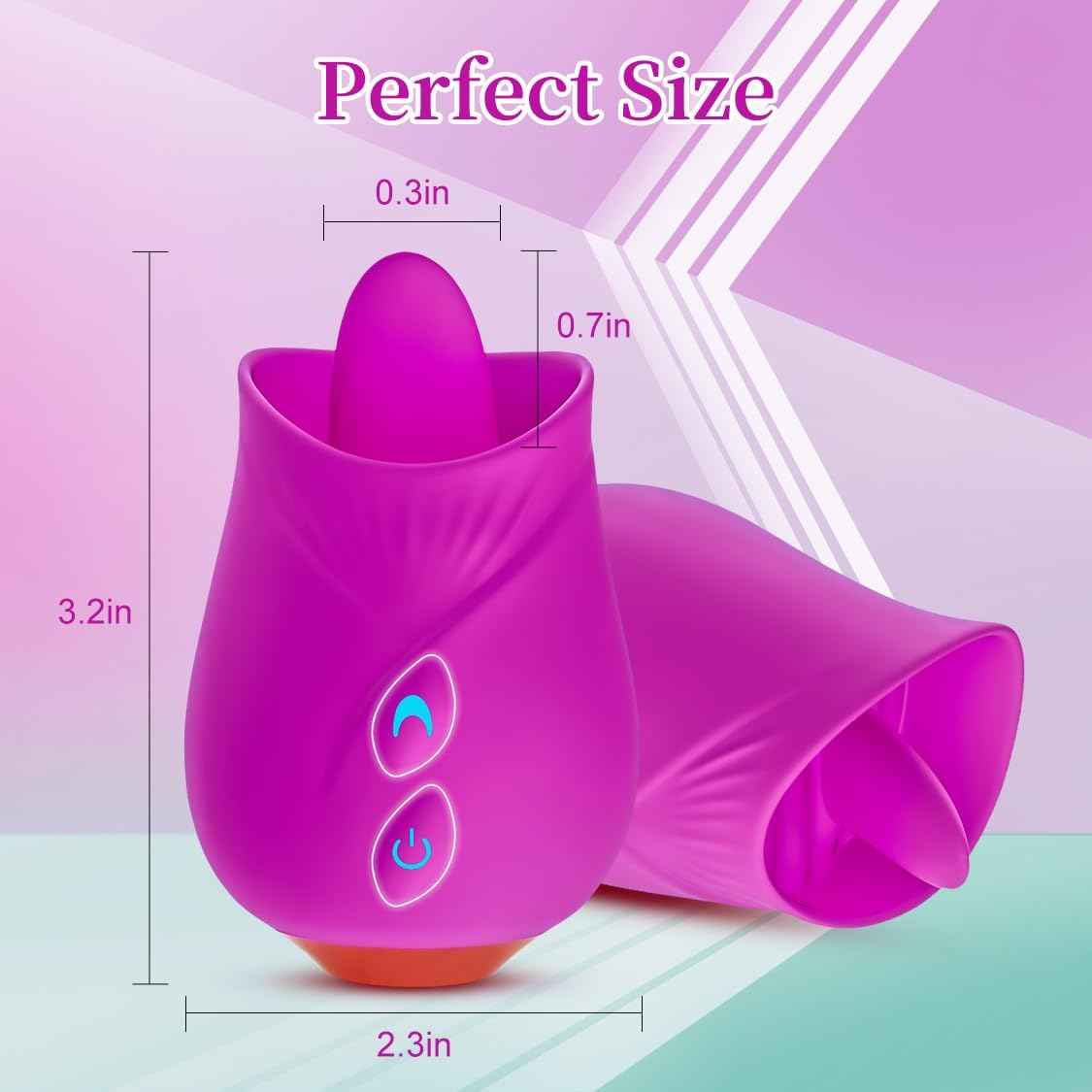 Generic Rose Vibrator 10 Speed Silicone Clitoral Suction Toy Purple